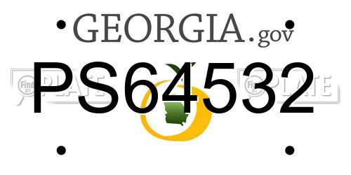 PS64532 Georgia License Plate