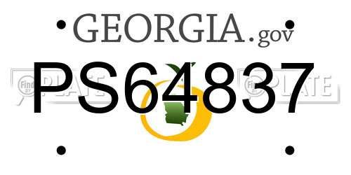PS64837 Georgia License Plate