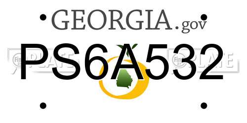 PS6A532 Georgia License Plate