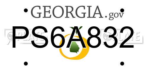 PS6A832 Georgia License Plate