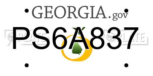 PS6A837 Georgia License Plate