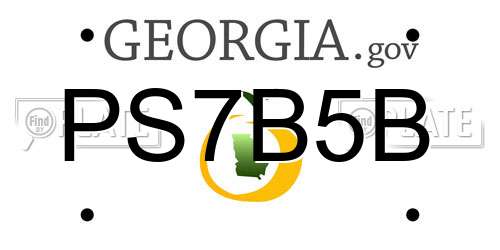 PS7B5B Georgia License Plate