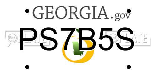 PS7B5S Georgia License Plate