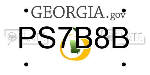 PS7B8B Georgia License Plate