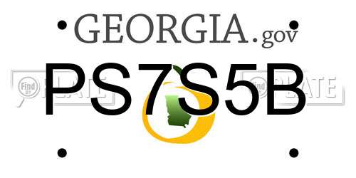 PS7S5B Georgia License Plate
