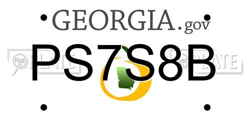 PS7S8B Georgia License Plate