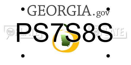 PS7S8S Georgia License Plate