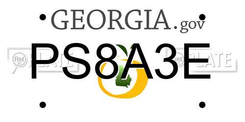 PS8A3E Georgia License Plate