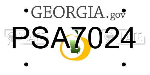 PSA7024 Georgia License Plate