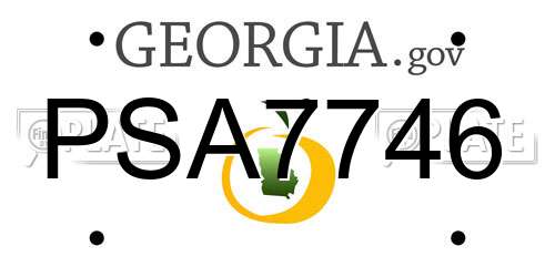 PSA7746 Georgia License Plate