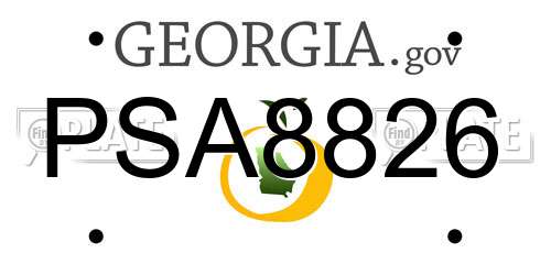PSA8826 Georgia License Plate