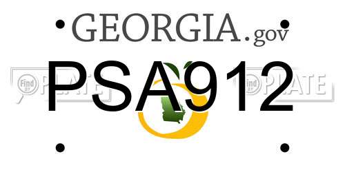 PSA912 Georgia License Plate