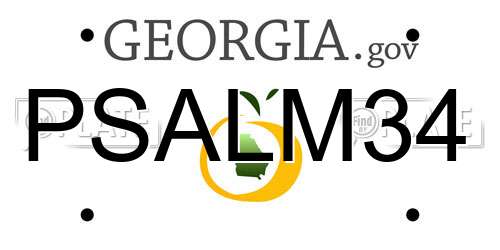PSALM34 Georgia License Plate