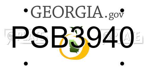 PSB3940 Georgia License Plate