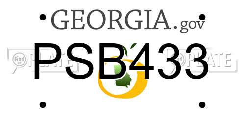PSB433 Georgia License Plate