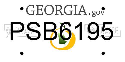 PSB6195 Georgia License Plate