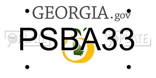 PSBA33 Georgia License Plate