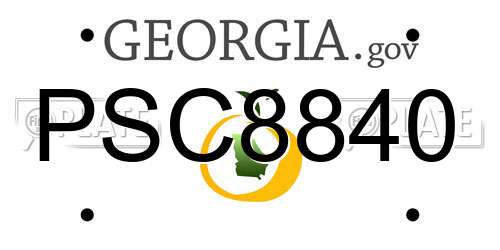 PSC8840 Georgia License Plate