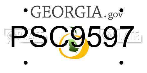 PSC9597 Georgia License Plate