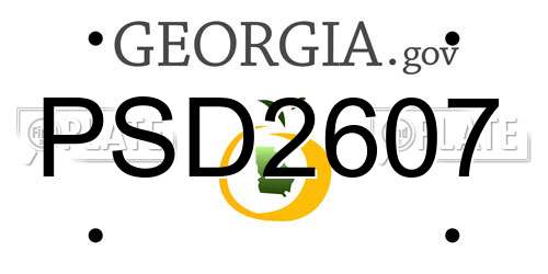 PSD2607 Georgia License Plate