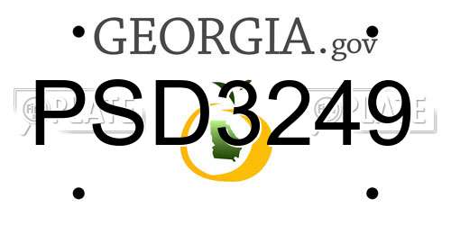 PSD3249 Georgia License Plate