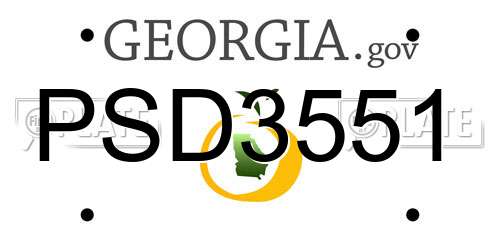 PSD3551 Georgia License Plate