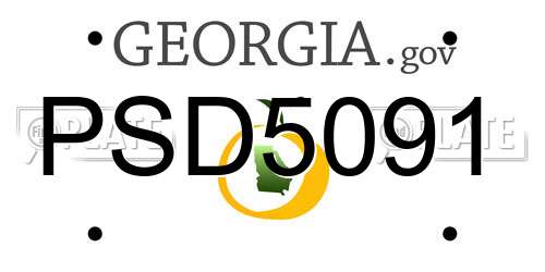 PSD5091 Georgia License Plate