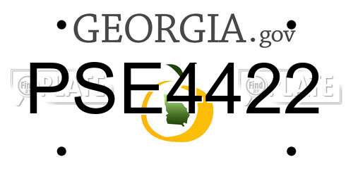 PSE4422 Georgia License Plate