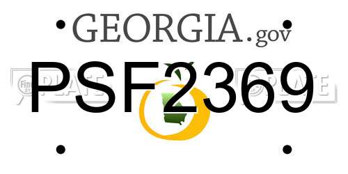 PSF2369 Georgia License Plate