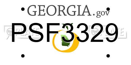 PSF3329 Georgia License Plate