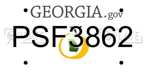 PSF3862 Georgia License Plate