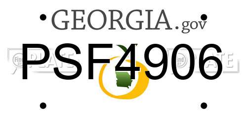 PSF4906 Georgia License Plate