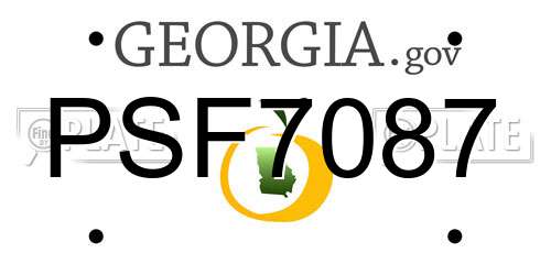 PSF7087 Georgia License Plate