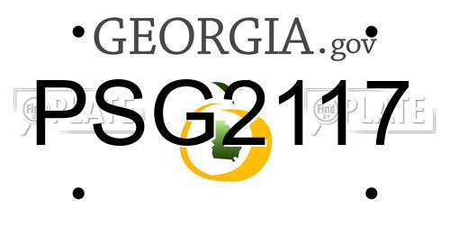 PSG2117 Georgia License Plate