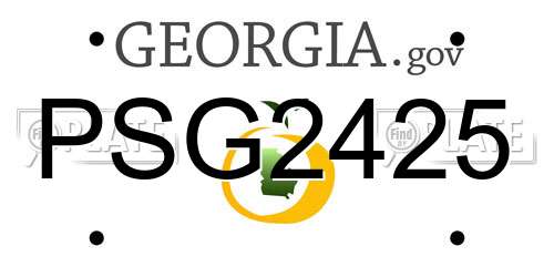 PSG2425 Georgia License Plate