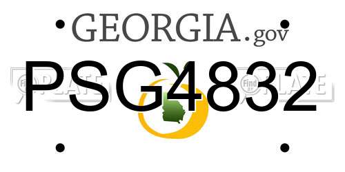 PSG4832 Georgia License Plate