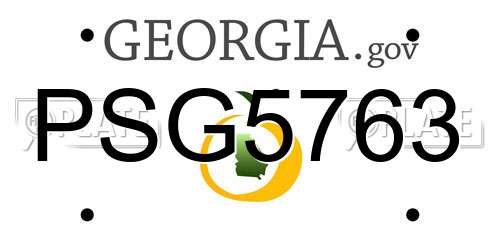 PSG5763 Georgia License Plate