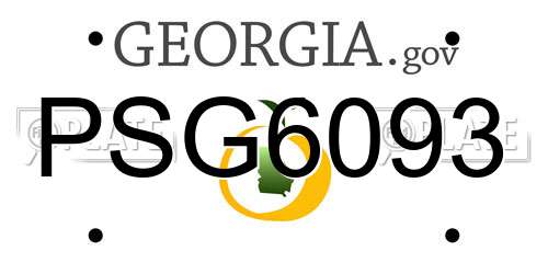 PSG6093 Georgia License Plate