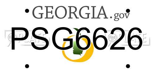 PSG6626 Georgia License Plate