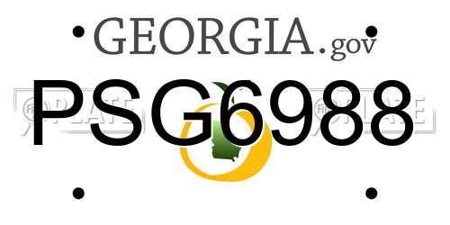 PSG6988 Georgia License Plate