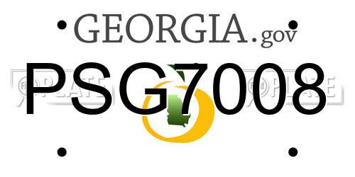 PSG7008 Georgia License Plate