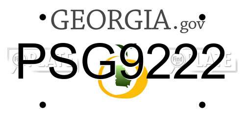 PSG9222 Georgia License Plate