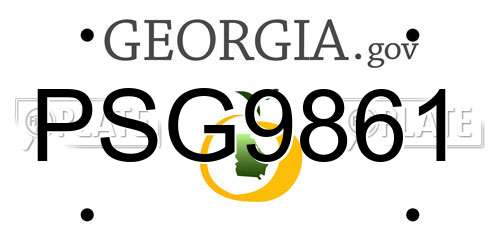 PSG9861 Georgia License Plate