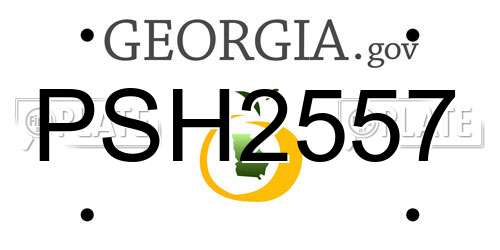 PSH2557 Georgia License Plate