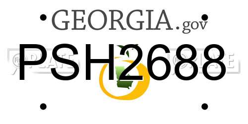 PSH2688 Georgia License Plate