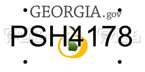 PSH4178 Georgia License Plate