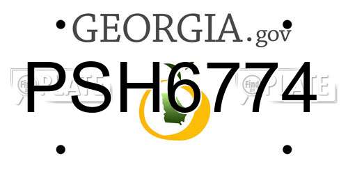 PSH6774 Georgia License Plate