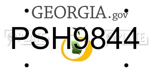 PSH9844 Georgia License Plate