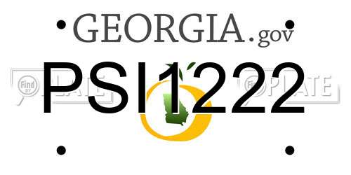 PSI1222 Georgia License Plate