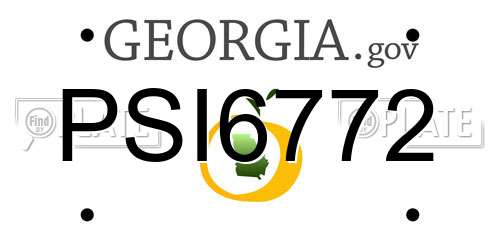 PSI6772 Georgia License Plate